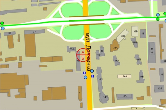 Схема рекламной плоскости по адресу Довженка Олександра, 7А