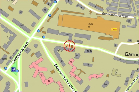 Схема рекламной плоскости по адресу Багговутівська, 12