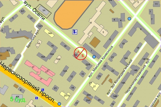 Схема рекламної площини за адресою Освіти, 20