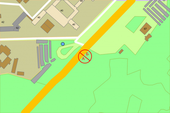 Схема рекламної площини за адресою Глушкова Академіка проспект, 42 (світлофор на в'їзд до Киева)