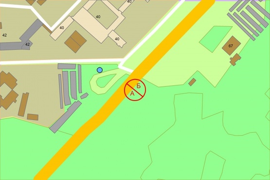 Схема рекламной плоскости по адресу Глушкова Академіка проспект, 42 (світлофор на виїзд з Киева), ліворуч