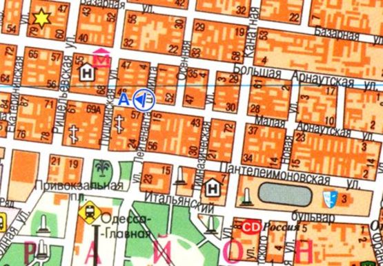 Схема рекламної площини за адресою М. Арнаутская ул., 46 - Шмидта Лейтенанта ул. А1