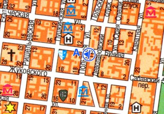 Схема рекламной плоскости по адресу Бунина ул. - Польская ул. А3