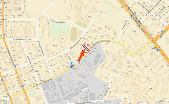 Схема рекламной плоскости по адресу Щорса,21 (В5) СКРОЛЛЕР На Бул.Л Украинки,ст М Печерская