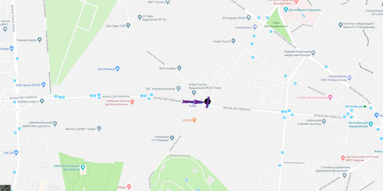 Схема рекламної площини за адресою вул. Дегтярівська, 32Б