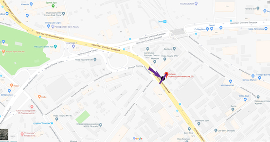 Схема рекламной плоскости по адресу ул. Новоконстантиновская,20