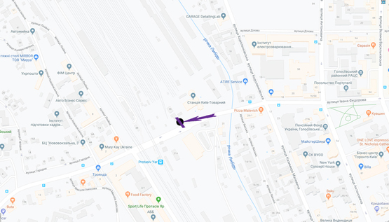 Схема рекламной плоскости по адресу вул. Федорова І.,36