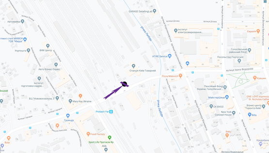 Схема рекламної площини за адресою вул. Федорова І.,36