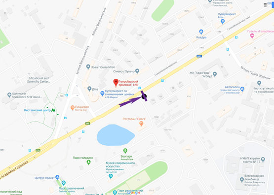 Схема рекламной плоскости по адресу пр. Голосіївський, 105, ресторан "Прага"