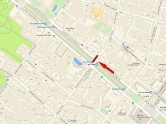 Схема рекламной плоскости по адресу пр-т. Д. Яворницького - вул. Воскресенська, роллер 4х3/пр. К. Маркса - ул. Ленина, роллер 4х3