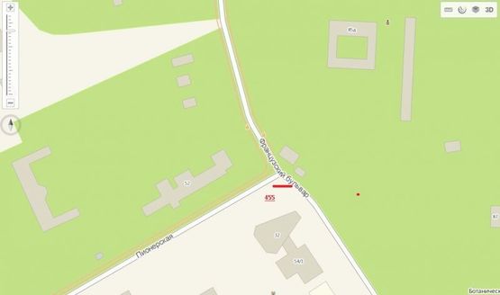 Схема рекламной плоскости по адресу ул. Пионерская, 32 - Французский бульвар