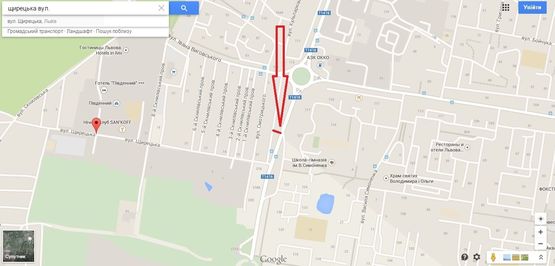 Схема рекламной плоскости по адресу вул.Кульпарківська_до_вул.Щирецька (Нова Лінія, ТВК Південний, ТЦ Victoria Gardens)