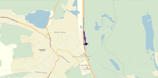 Схема рекламной плоскости по адресу Обуховская трасса 22км - Лисники - в направлении Обухова