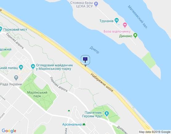 Схема рекламної площини за адресою Набережне ш / 450 м від м.Дніпро/напр.до Почтової пл. (А4) СКРОЛЕР