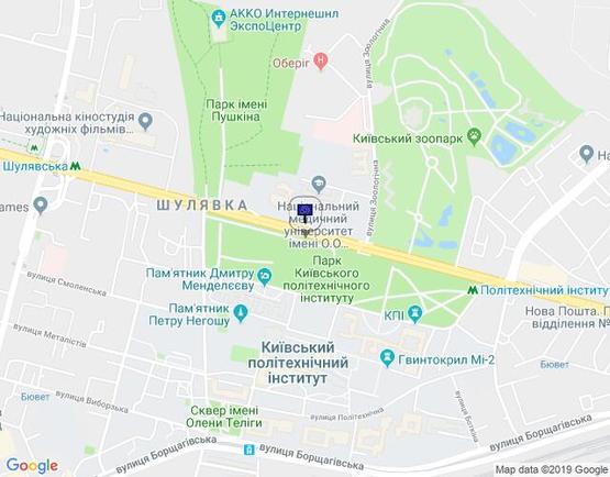 Схема рекламної площини за адресою пр-т Перемоги-напроти будинку 34/парк КПІ-на пл.Перемоги,б-р Шевченко (А2) СКРОЛЕР