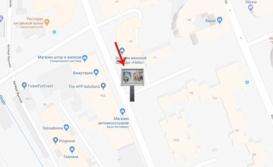 Схема рекламної площини за адресою вул.Казимира Малевича 86Д (Боженко)/база автозвука-на Либідську пл (В) СКРОЛЛЕР