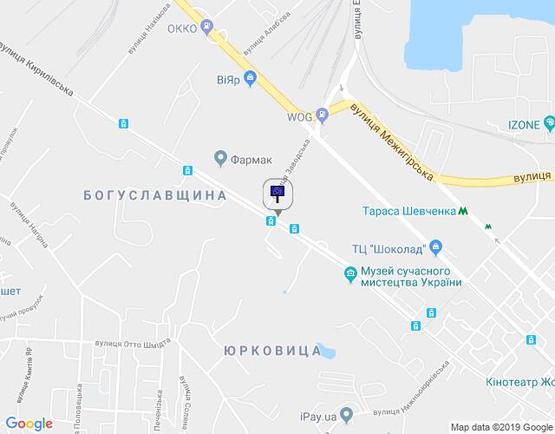 Схема рекламной плоскости по адресу вул.Кирилівська 60/ на В.Вал,Поділ (В3) СКРОЛЕР