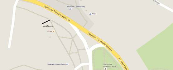 Схема рекламной плоскости по адресу проспект Володимирський 27/49, фасад 9ти поверхівки