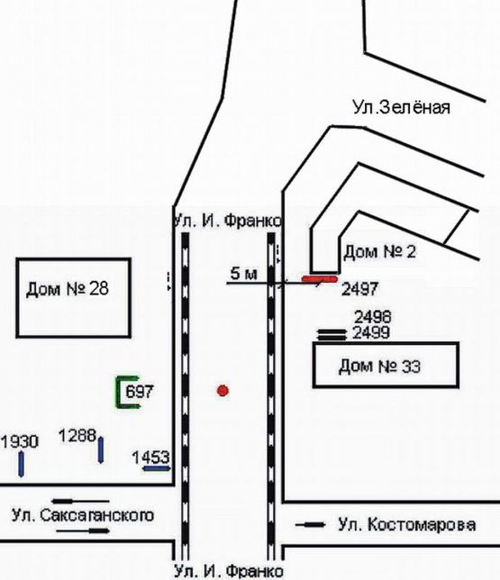 Схема рекламной плоскости по адресу Ів.Франка-Зелена, 2