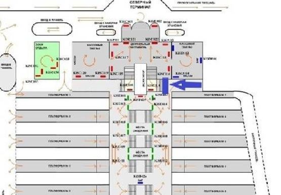 Схема рекламной плоскости по адресу Вокзал, Северный терминал
