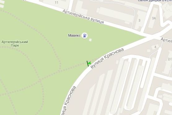 Схема рекламної площини за адресою Краснова вул. (ліва, можно продавать как 3х12)