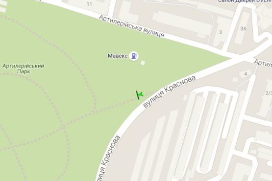 Схема рекламної площини за адресою Краснова вул. (права, можно продавать как 3х12)