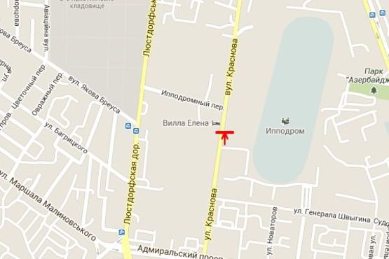 Схема рекламной плоскости по адресу Краснова вул., 2а (права)