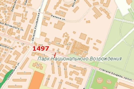 Схема рекламної площини за адресою Степана Бандери просп., 78