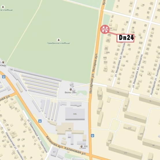 Схема рекламной плоскости по адресу Янтарная ул., 60, в сторону ул. Репина (жилой массив)