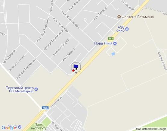 Схема рекламной плоскости по адресу с. Гатне, траса М-05 Київ-Одеса, км 14+510 право