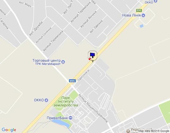 Схема рекламной плоскости по адресу с. Чабани, траса М-05 Київ-Одеса, км 14+735 ліво