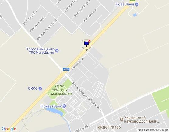 Схема рекламной плоскости по адресу с. Чабани, траса М-05 Київ-Одеса, км 14+735 ліво