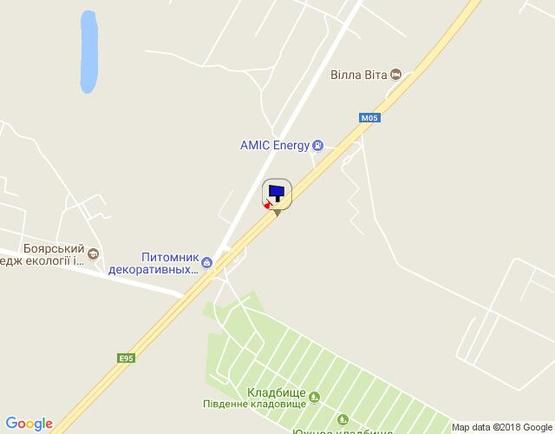 Схема рекламной плоскости по адресу с. Віта-Поштова, траса М-05 Київ-Одеса, км 21+610 ліво