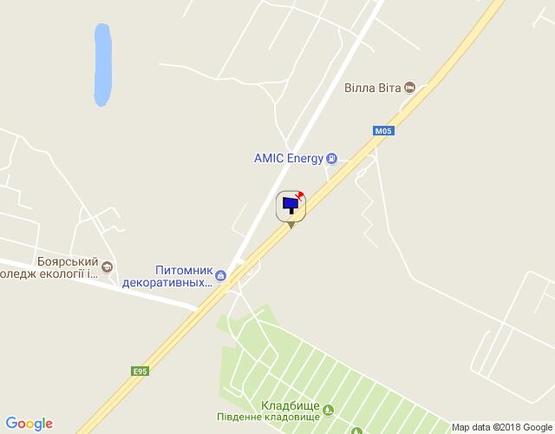 Схема рекламной плоскости по адресу с. Віта-Поштова, траса М-05 Київ-Одеса, км 21+610 ліво