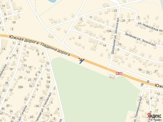 Схема рекламної площини за адресою Одесса - Южный 15+450 А