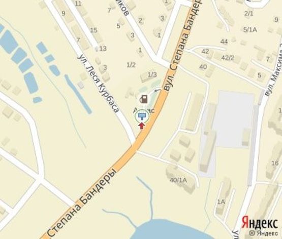 Схема рекламної площини за адресою ул.С.Бандери. (АЗС "Авиас",фирменный СТО)