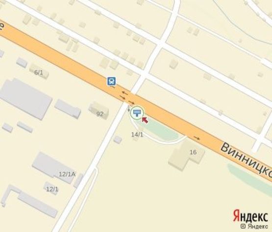 Схема рекламної площини за адресою Винницкое шоссе ул. АЗС "ANP" в центр