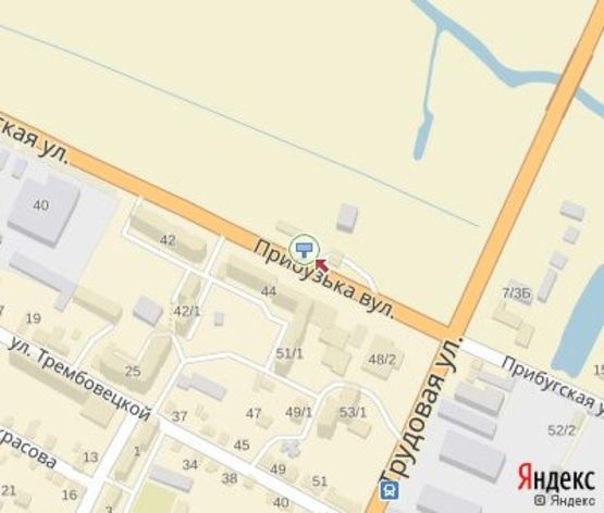 Схема рекламної площини за адресою Прибужская ул. - Трудовая ул., АЗС "Укрнафта", в центр.(напротив "Престиж Авто")