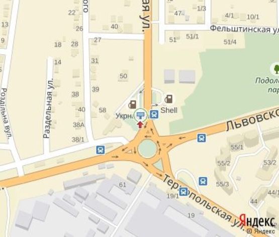 Схема рекламної площини за адресою Львовское шоссе ул., 38, АЗС "ANP" (перед гостиннично-ресторанным комплексом "Шотландія")