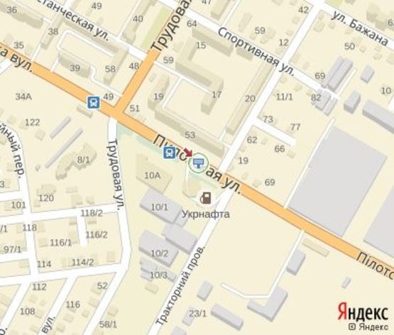 Схема рекламної площини за адресою Пилотская ул., 12, АЗС "Укрнафта" (ТЦ "7 континет")