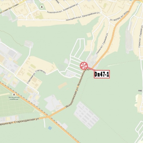 Схема рекламной плоскости по адресу Яснополянская ул., в аэропорт,  напр. от Южного моста, от новой Объездной дороги (rкафе "Шашлык", картинг-клуб)