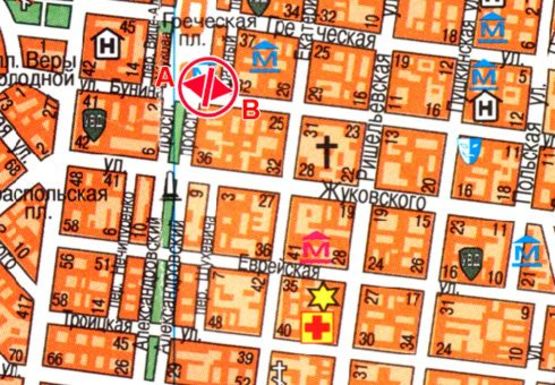 Схема рекламної площини за адресою Бунина - Александровский А