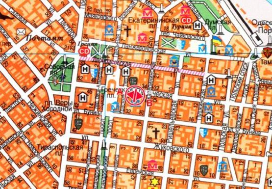 Схема рекламної площини за адресою Греческая №31 (Кокон) А