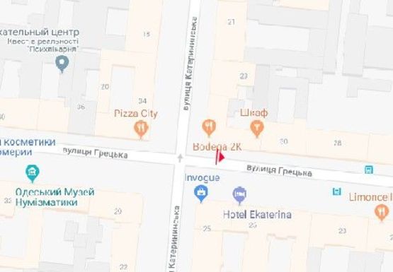 Схема рекламной плоскости по адресу Греческая - Екатерининская А