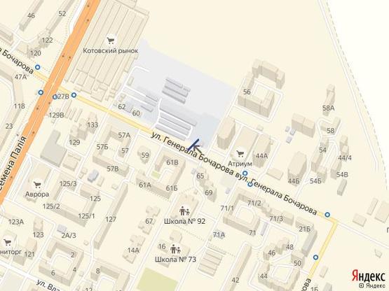 Схема рекламної площини за адресою Бочарова, 44 А