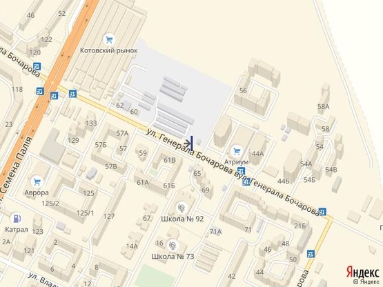 Схема рекламной плоскости по адресу Бочарова, 44 Б