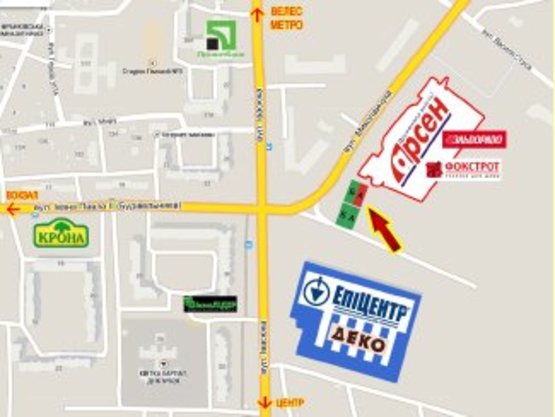 Схема рекламной плоскости по адресу Івасюка,17 (Епіцентр,Арсен) правий