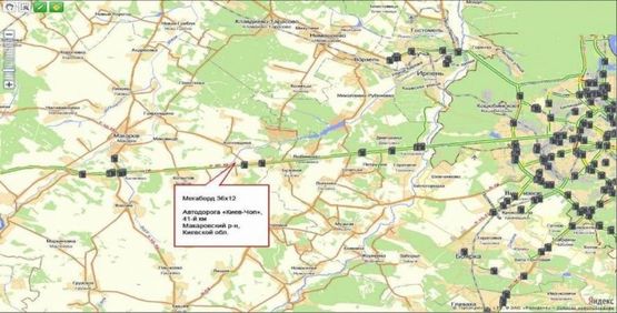 Схема рекламної площини за адресою 41 км автодорога Киев-Чоп