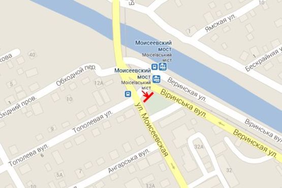 Схема рекламной плоскости по адресу Академіка Білецького вул. - Веринська вул. (призма)