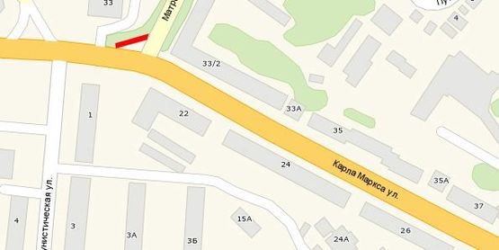 Схема рекламной плоскости по адресу ул К.Маркса 1 — 33/2